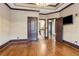 Bedroom featuring hardwood floors and multiple doors, offering a versatile layout at 2353 Habersham Sw Dr, Marietta, GA 30064
