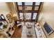 Aerial view of living room with fireplace, chandelier, and comfortable seating at 2353 Habersham Sw Dr, Marietta, GA 30064