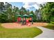 Community playground featuring slides, climbing structures, and swings surrounded by a lush green landscape at 411 Ridgeway Ln, Canton, GA 30114