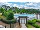 Community pool area with a large pool, lounge chairs, a splash umbrella, and plenty of space for relaxation at 411 Ridgeway Ln, Canton, GA 30114