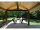 Charming covered deck with wooden ceiling and seating, ideal for entertaining guests outdoors at 2116 Strasburg Ct, Dunwoody, GA 30338