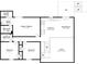 Floorplan featuring three bedrooms, three bathrooms, a kitchen, dining room, and oversized closet at 3998 Chimney Ridge Dr, Ellenwood, GA 30294