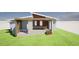 Modern home design featuring a stone foundation, white siding, and architectural brown accents at 2134 Nw Abner Nw Pl, Atlanta, GA 30318