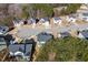 Aerial view of the homes on a tree-lined street, in a community neighborhood at 3200 Tackett Rd, Douglasville, GA 30135
