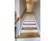 Wooden stairway with white risers and natural wood treads, offering a warm welcome at 3125 Colonial Way # H, Atlanta, GA 30341