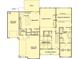 Detailed first-floor plan featuring a spacious kitchen, Gathering room, primary bedroom, and attached garages at 1106 Low Water Nw Xing, Acworth, GA 30101