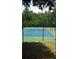 Community tennis court featuring a modern blue court surface with white lines, surrounded by green space at 266 Valley Xing, Canton, GA 30114