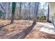 Large backyard with mature trees offers plenty of space and shade at 6058 Ledgewood Dr, Forest Park, GA 30297