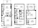 Detailed floor plan showcasing the home's layout on all three levels at 1977 American Way # 30, Kennesaw, GA 30144