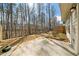 Concrete patio with trees and fence and exterior wall of the house at 495 Duval Dr, Alpharetta, GA 30009