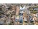 Aerial view of a neighborhood with the building lot lines marked in red at 681 Home Se Ave, Atlanta, GA 30312