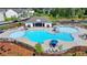 Beautiful community pool area with a water feature, picnic shelter and ample seating at 4118 Haleston Rd, Duluth, GA 30097
