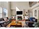Comfortable living area with a fireplace and view of the upper level at 2468 Cannon Farm Ln, Duluth, GA 30097