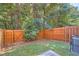 A fenced backyard offers a private outdoor space with greenery and a gate at 5036 Longview Walk, Decatur, GA 30035