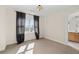 Bright bedroom with dark curtains and an ensuite bathroom at 1880 Eastfield St, Decatur, GA 30032