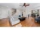 Spacious living room with hardwood floors and seamless transition to the dining area at 1880 Eastfield St, Decatur, GA 30032