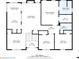 Floor plan of the home's second level including bedrooms, living room, breakfast nook, and baths at 7235 Magnolia Ln, Fairburn, GA 30213