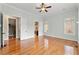 This bedroom boasts hardwood floors, and access to a closet and bathroom at 30 Crolley Ln, White, GA 30184