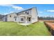 A backyard has grass and a covered patio at 6096 Marigold Way, Atlanta, GA 30349