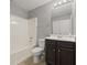 Bathroom with a vanity, shower, and tile floors at 5253 Rosewood Pl, Fairburn, GA 30213