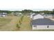 Aerial shot of new homes with access to a neighborhood pool and playground, surrounded by green space at 8603 Secretariat Dr, Lithonia, GA 30058