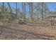 View of the expansive backyard with mature trees at 1669 Glen Arm Dr, Lithonia, GA 30058