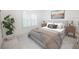 Bright bedroom with neutral grey color palette and a geometric area rug at 200 Ridge Bluff Ln, Suwanee, GA 30024