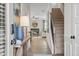 Inviting entryway with hardwood floors, staircase, and view into the living area at 720 Shetland Trl, Cartersville, GA 30121