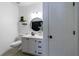 Charming bathroom with a stylish vanity, black accents, and a shower with a curtain at 2700 Pine Tree Ne Rd # 4006, Atlanta, GA 30324