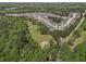 Explore an aerial shot of a neighborhood nestled beside a green, serene wooded area, offering a peaceful setting at 2031 Broadmoor Way, Fairburn, GA 30213