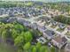 Wide aerial shot showcasing a residential area with mature trees and well-maintained homes at 2031 Broadmoor Way, Fairburn, GA 30213