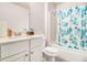 Clean bathroom with tub shower combo, toilet and sink at 2031 Broadmoor Way, Fairburn, GA 30213