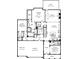 Layout featuring a owner's suite, kitchen, living room, guest bedroom and three-car garage at 1311 Lakeside Overlook, Canton, GA 30114