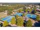 Aerial shot of well-maintained tennis courts providing a recreational space at 1311 Lakeside Overlook, Canton, GA 30114