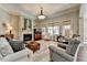 Cozy living room featuring neutral tones, hardwood floors, a fireplace, and ample natural light at 3905 Alister Park Dr, Cumming, GA 30040