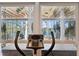 Exercise equipment looks out over scenic lake views through bright windows at 7530 Heard Rd, Cumming, GA 30041