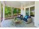 Inviting covered patio with stylish furniture and a view of the lush backyard at 7530 Heard Rd, Cumming, GA 30041