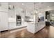 Modern kitchen with white cabinets, stainless steel appliances, and hardwood flooring at 6170 Wellington Ct, Cumming, GA 30040