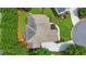 Aerial view of a house with a well-maintained yard and a circular driveway at 2953 Kings Walk Ave, Marietta, GA 30062