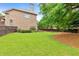 Lush green backyard with mature trees, offering a serene and private outdoor space for relaxation and recreation at 2953 Kings Walk Ave, Marietta, GA 30062