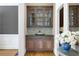 Dining room with hardwood floors and a built-in cabinet perfect for entertaining guests at 2953 Kings Walk Ave, Marietta, GA 30062