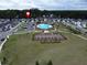 An aerial view of the neighborhood, showcasing a community pool, playground, and garden at 1405 Lyon Way Dr, Lawrenceville, GA 30044