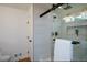 Bathroom featuring a glass enclosed shower with built in niche and bench at 493 Willow Springs Dr, Marietta, GA 30068