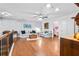 Bright living room featuring hardwood floors, soft seating, and a ceiling fan at 2069 Brightleaf Way # 123, Marietta, GA 30060