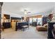 Serene main bedroom featuring a dark wood bed frame, ample closet space, and decorative furniture at 236 Augusta Walk, Canton, GA 30114