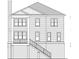 Blueprint of a home showing gray siding, a fireplace, modern windows, and a walkout basement at 2585 Governors Walk Blvd, Snellville, GA 30078