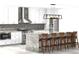 Modern kitchen featuring white cabinets, stainless steel appliances, a gray marble countertop, and pendant lighting at 2585 Governors Walk Blvd, Snellville, GA 30078