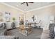 Relaxing living room with neutral tones, modern furniture and decor at 334 Cherokee Station Cir, Woodstock, GA 30188