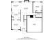 Detailed floor plan shows the layout of the first floor with kitchen, living room, dining room and garage at 6498 Stonelake Sw Pl, Atlanta, GA 30331