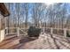 Large wooden deck with railings, ideal for outdoor gatherings or enjoying the surrounding nature at 4520 Valence Dr, Cumming, GA 30040